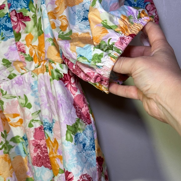 Buddy Love Alana Floral Peplum Smocked Back Top Size XL CottageCore Romantic - Picture 5 of 9